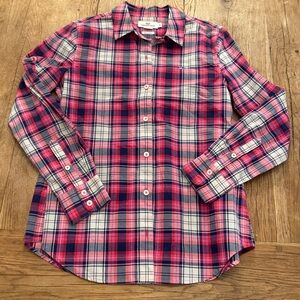 VINEYARD VINES Relaxed Fit Button Down Pink Plaid Top